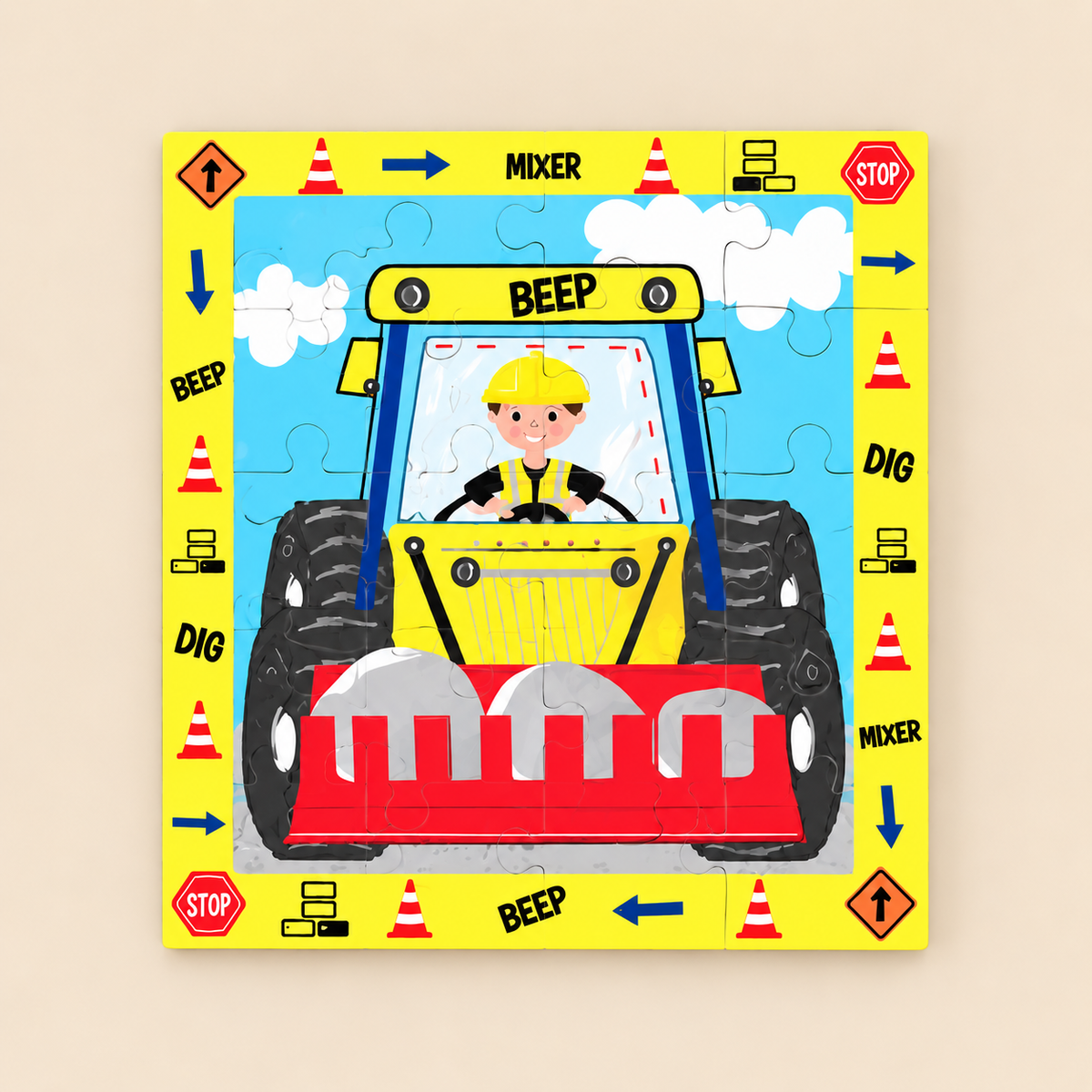 MAGNETIC MULTI PLAY | ‘CONSTRUCTION’ 4-IN-1 ACTIVITY SET | — BY FLOSS & ROCK®