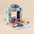 PORTABLE PLAYBOX | ‘CONSTRUCTION’ WITH 15 WOODEN PIECES | — BY FLOSS & ROCK®