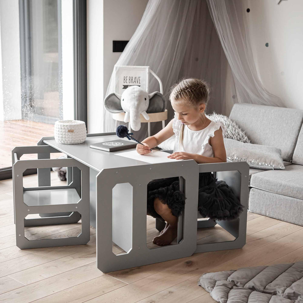 WEANING TABLE AND CHAIR SET | 2 CHAIRS | — BY MONTESSORI HOUSE BED®