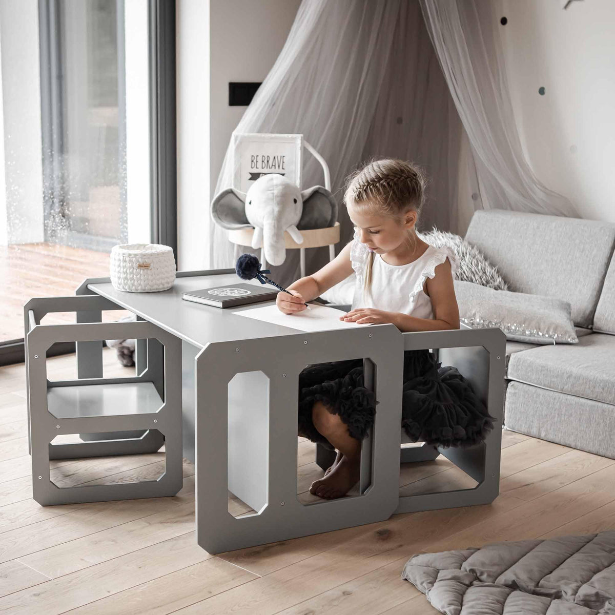 WEANING TABLE AND CHAIR SET | 2 CHAIRS | — BY MONTESSORI HOUSE BED®