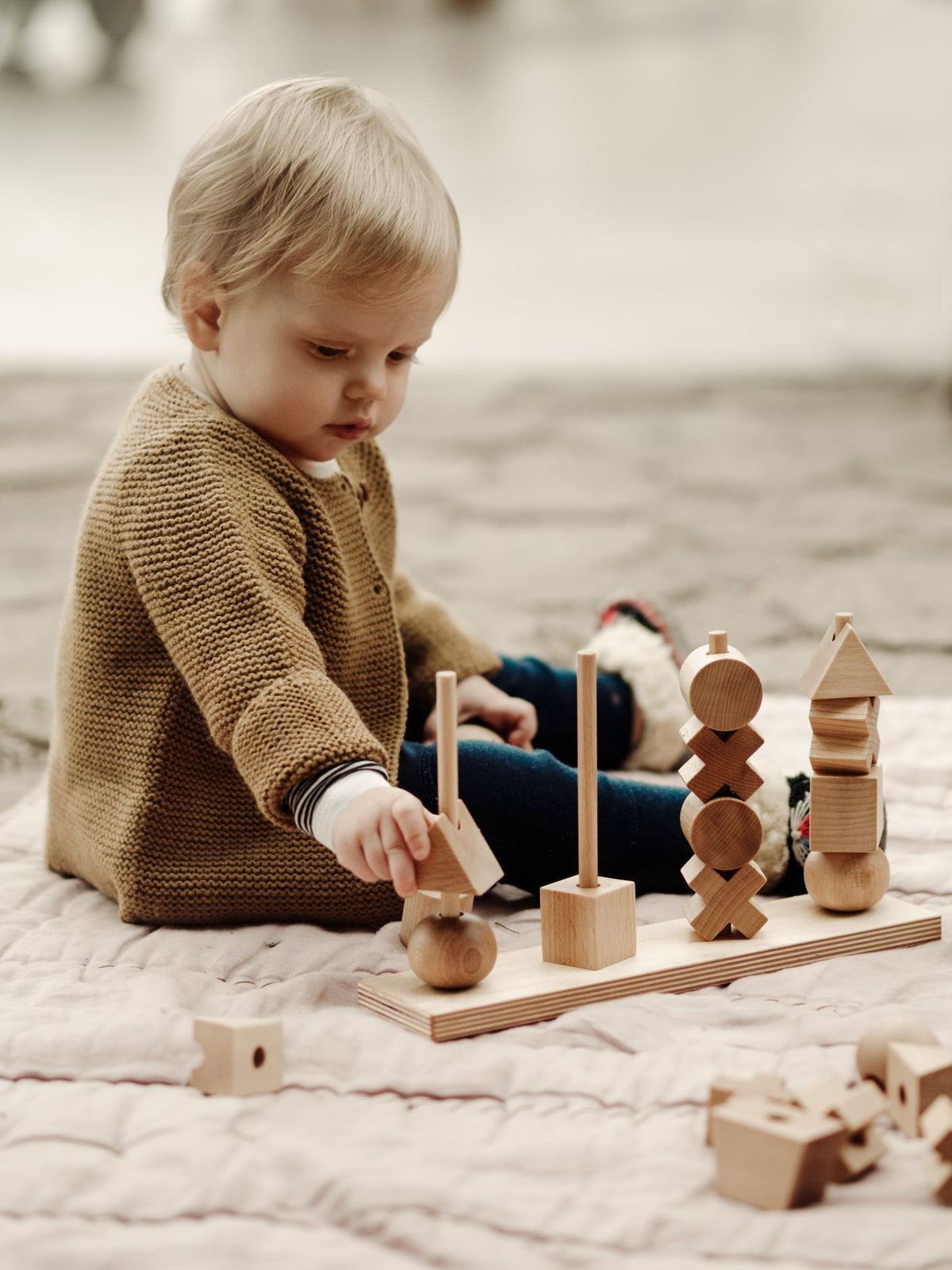 NATURAL STACKING TOY | MONTESSORI | — BY WOODEN STORY®