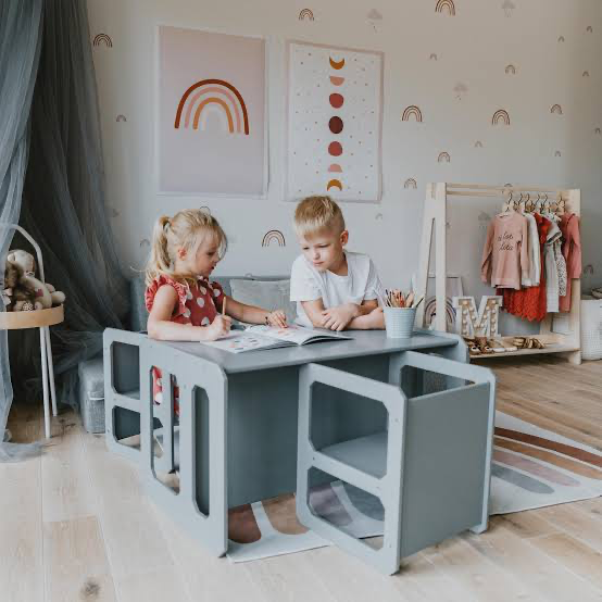 WEANING TABLE AND CHAIR SET | 2 CHAIRS | — BY MONTESSORI HOUSE BED®