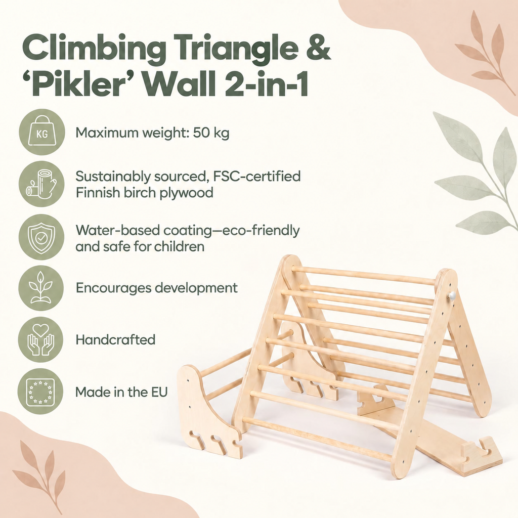 ‘ADD-ON’ : TABLE & CHAIR FOR ‘PIKLER’ WALL | WOOD |  — BY LEG&GO®’