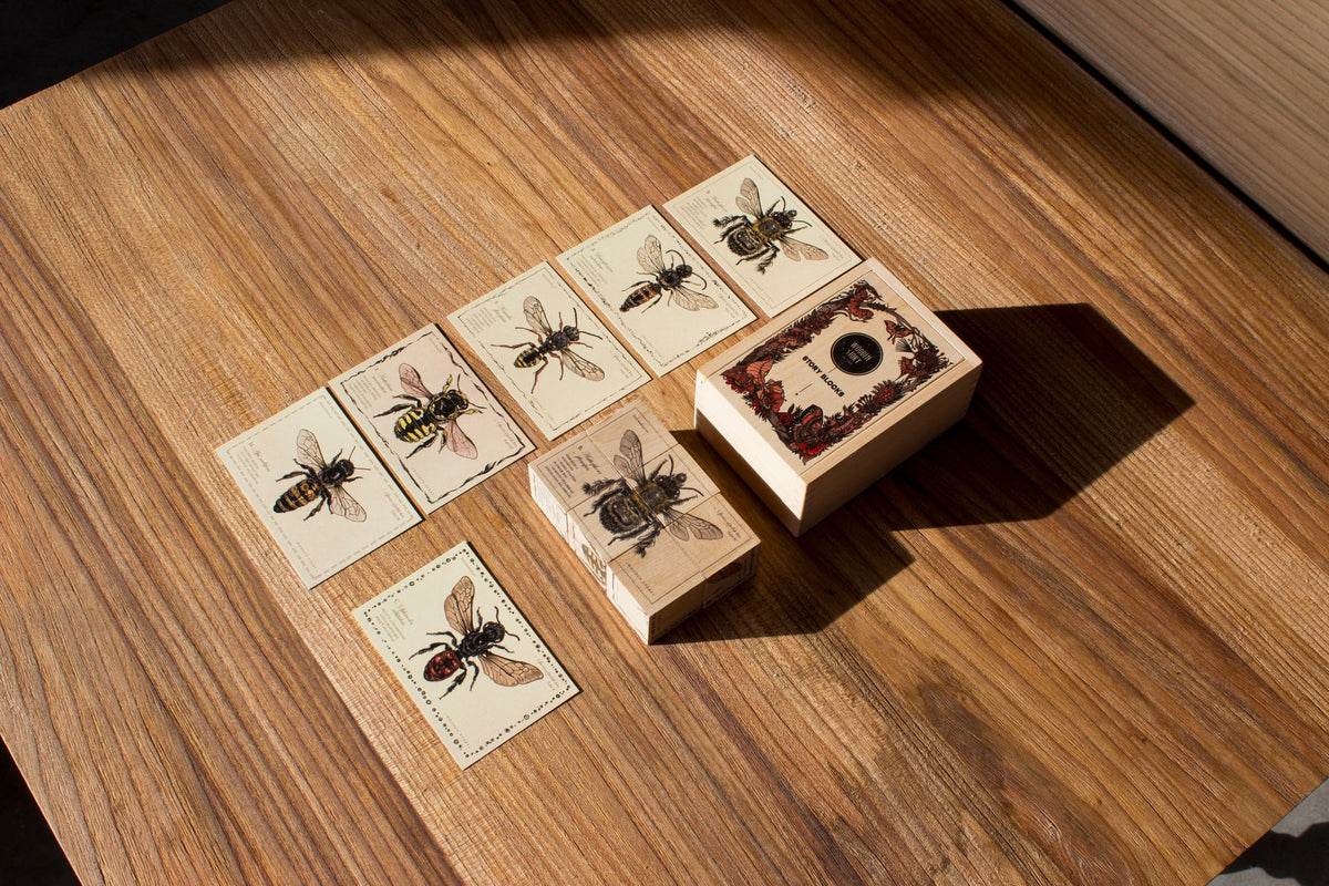 SPECIES OF BEES | WOODEN PUZZLE BLOCKS | — BY WOODEN STORY®