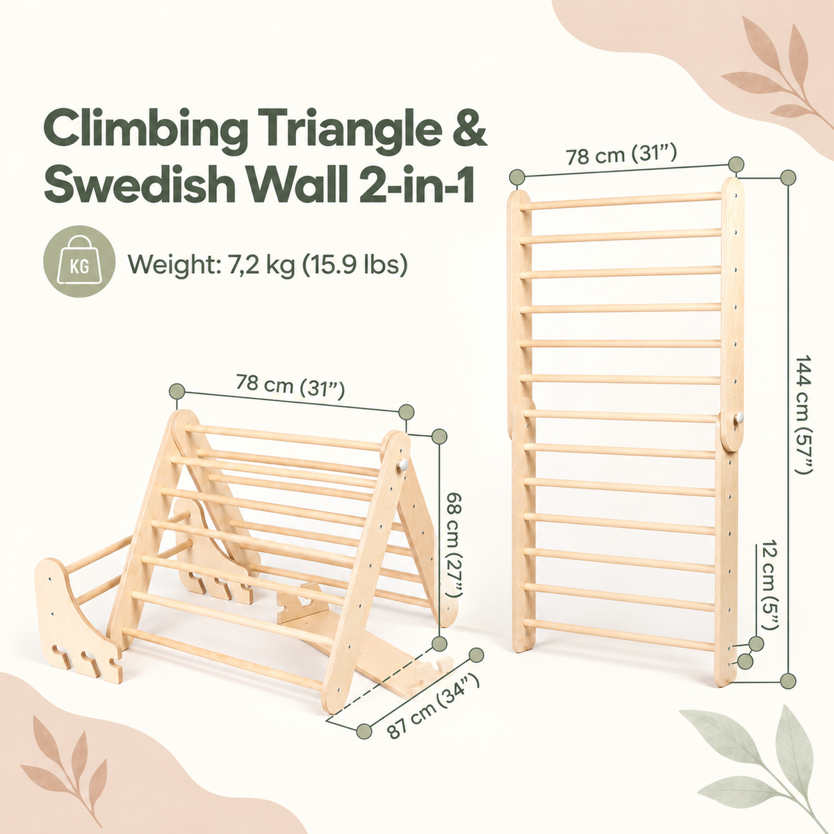 WALL & TRIANGLE | 2-IN-1 | ‘PIKLER’ |  — BY LEG&GO®