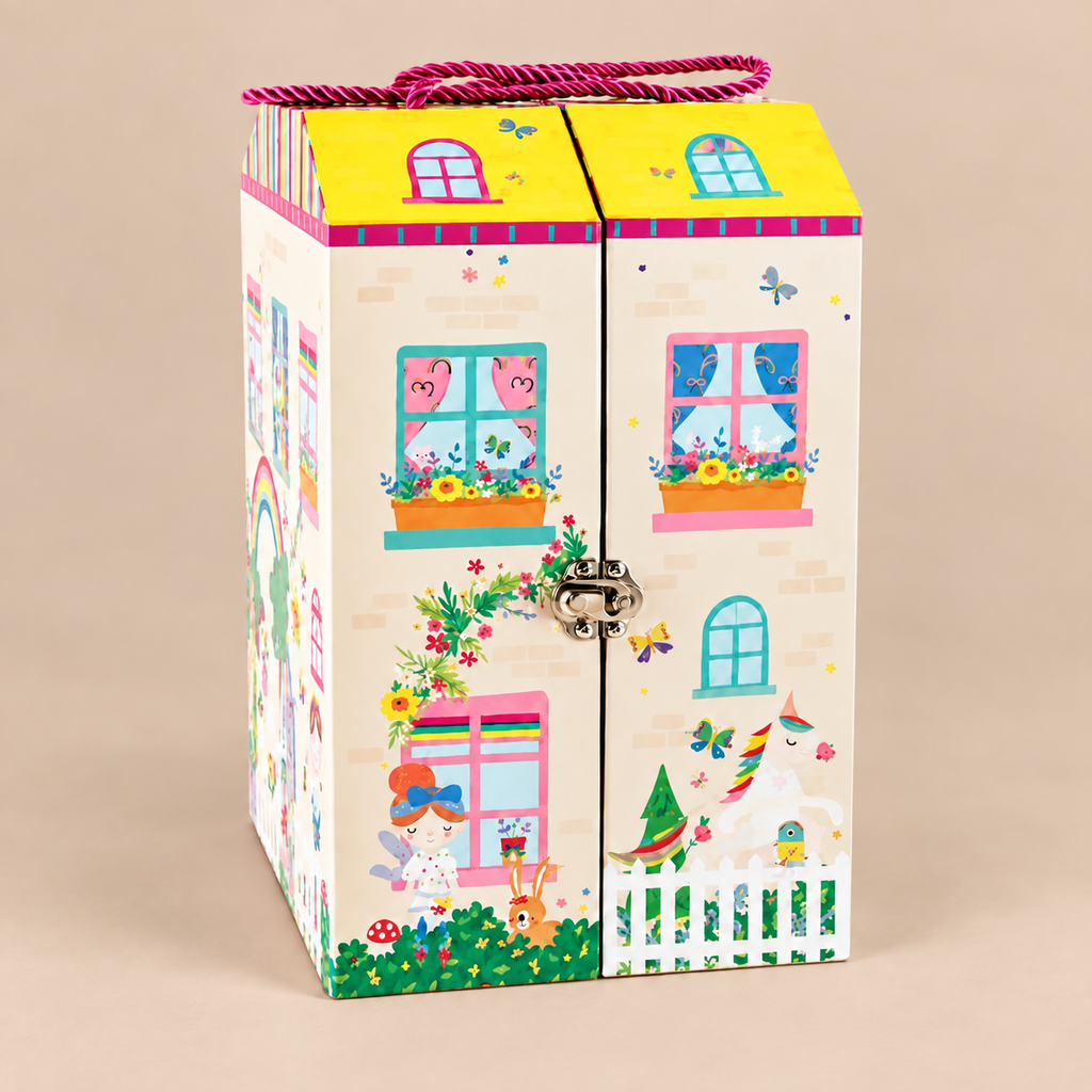 PORTABLE PLAYBOX | ‘RAINBOW FAIRY’ WITH 18 WOODEN PIECES | — BY FLOSS & ROCK®