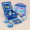 TIN TEA SET | ‘CONSTRUCTION’ 7-PIECE PRETEND PLAY SET | — BY FLOSS & ROCK®