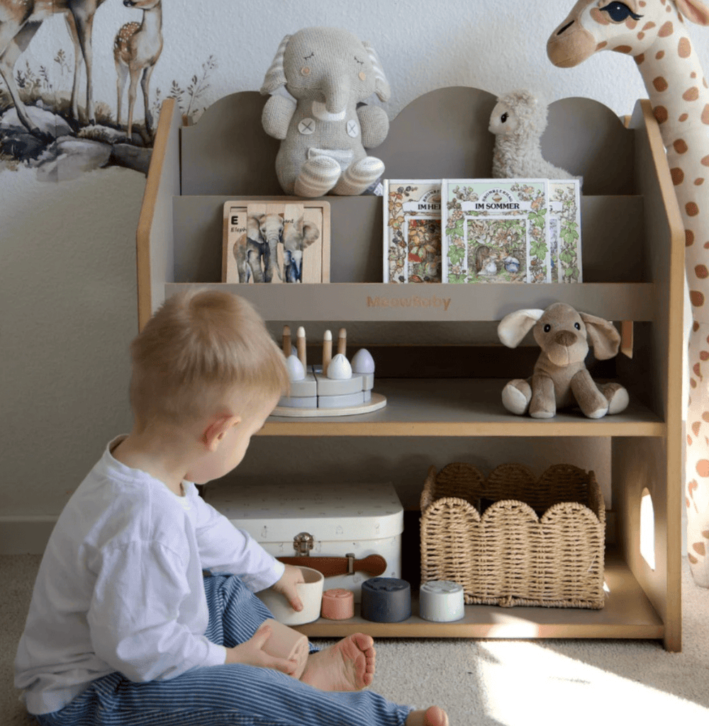 MONTESSORI BOOKSHELF | CLOUD & HOUSE SHAPED | – BY MEOWBABY®