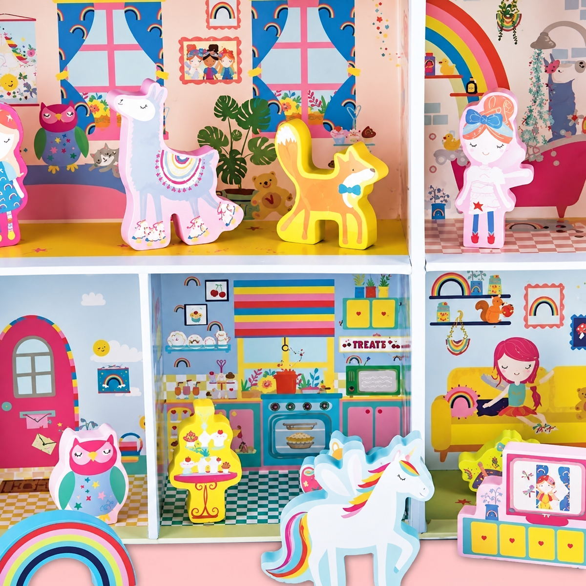 PORTABLE PLAYBOX | ‘RAINBOW FAIRY’ WITH 18 WOODEN PIECES | — BY FLOSS & ROCK®