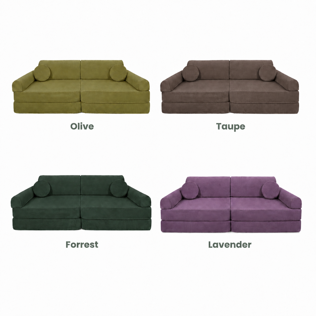 MODULAR PLAY SOFA | PREMIUM | 8 ELEMENTS | SLIMCORD | – BY MEOWBABY®