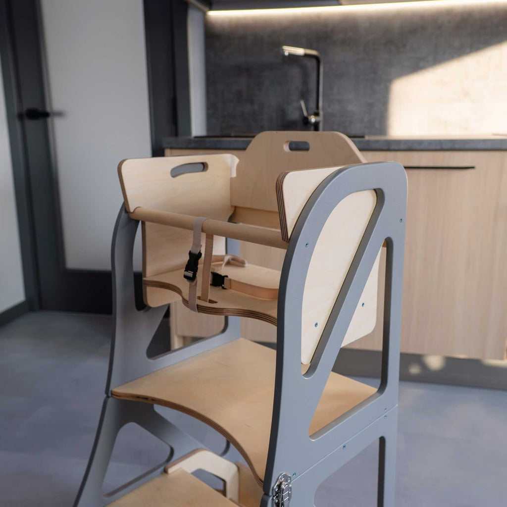 TRANSFORMABLE: HIGH CHAIR & LEARNING TOWER & CHAIR WITH TABLE | 3IN1 | MODUSTEP| — BY LEG&GO®