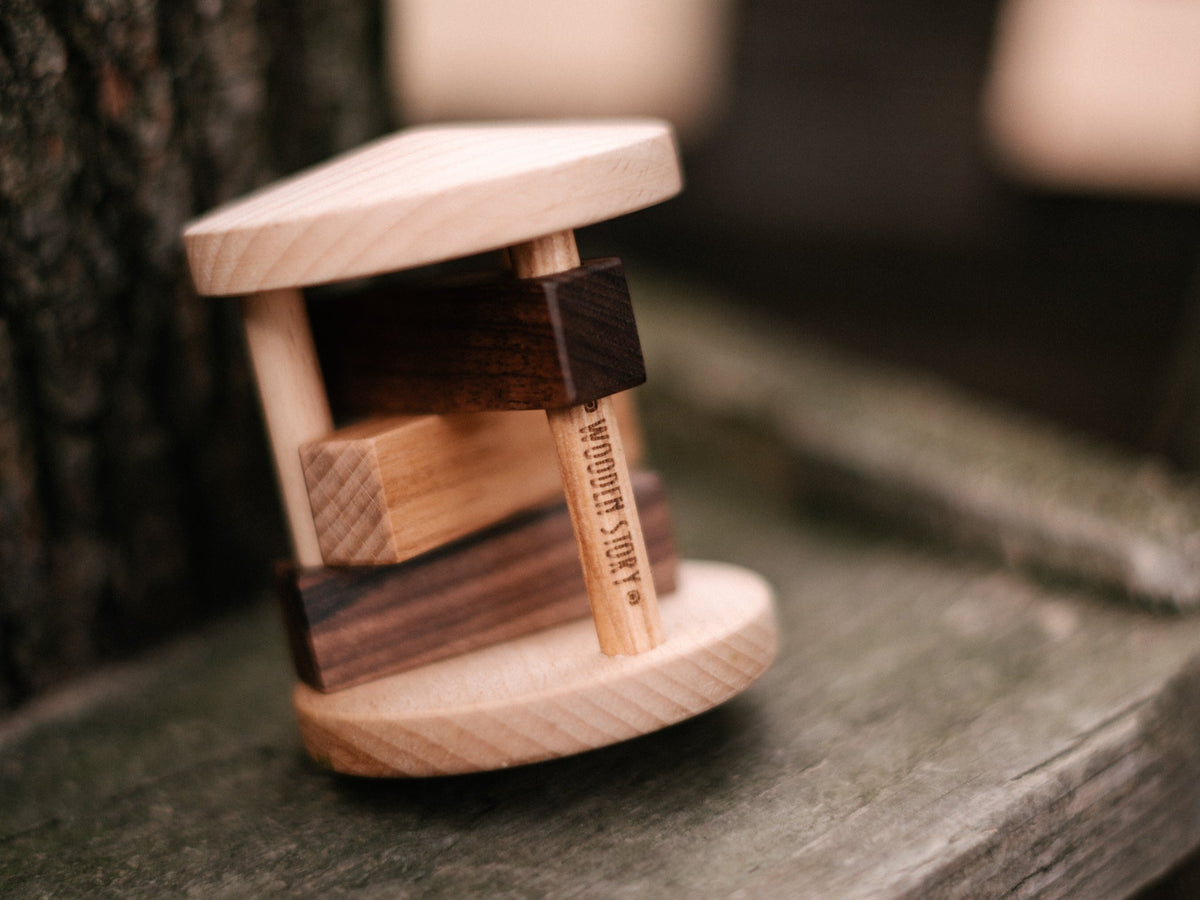 FIELDFARE RATTLE | NATURAL WOODEN SENSORY TOY | — BY WOODEN STORY®