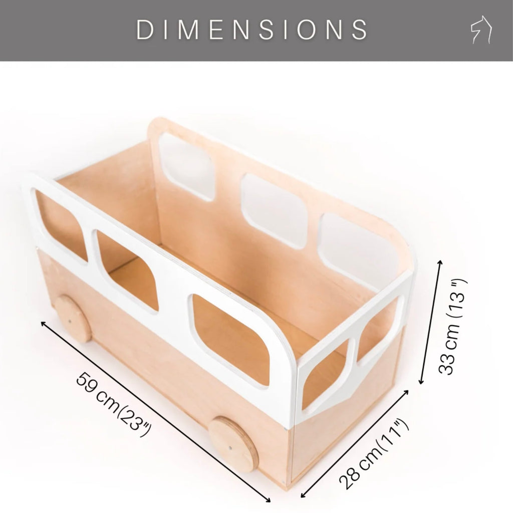 BUS-SHAPED WOODEN TOY STORAGE BOX | — BY EWART WOODS®
