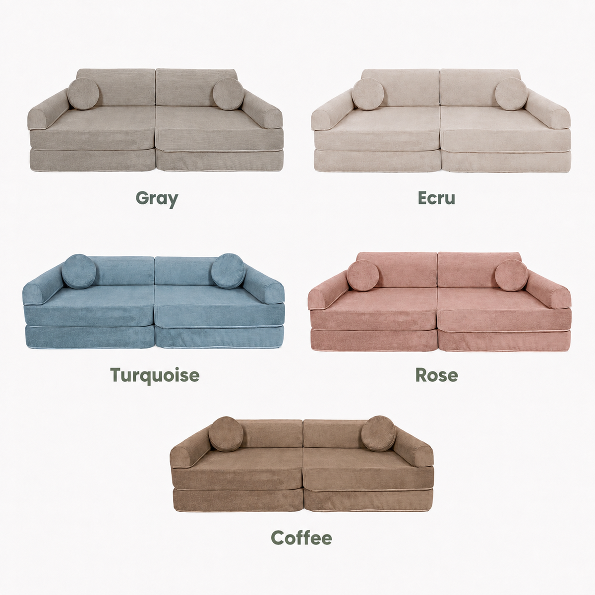 MODULAR PLAY SOFA | PREMIUM | 8 ELEMENTS | SLIMCORD | – BY MEOWBABY®