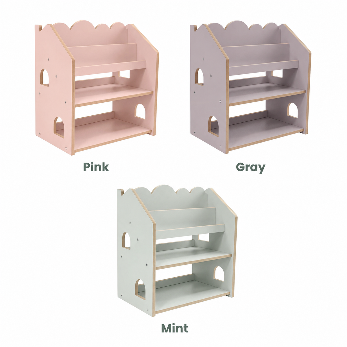 MONTESSORI BOOKSHELF | CLOUD & HOUSE SHAPED | – BY MEOWBABY®