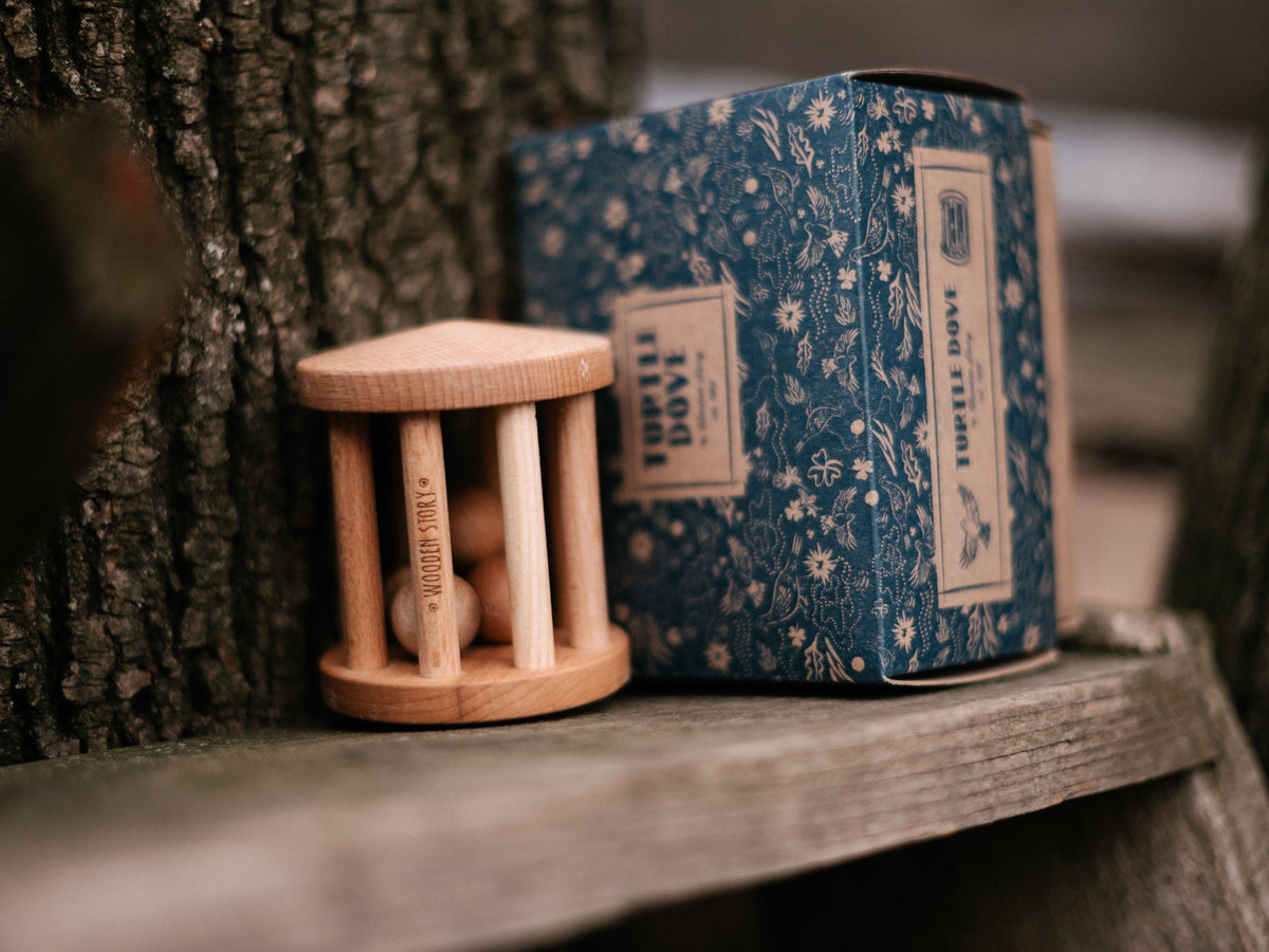 TURTLE DOVE RATTLE | SENSORY WOODEN TOY | — BY WOODEN STORY®