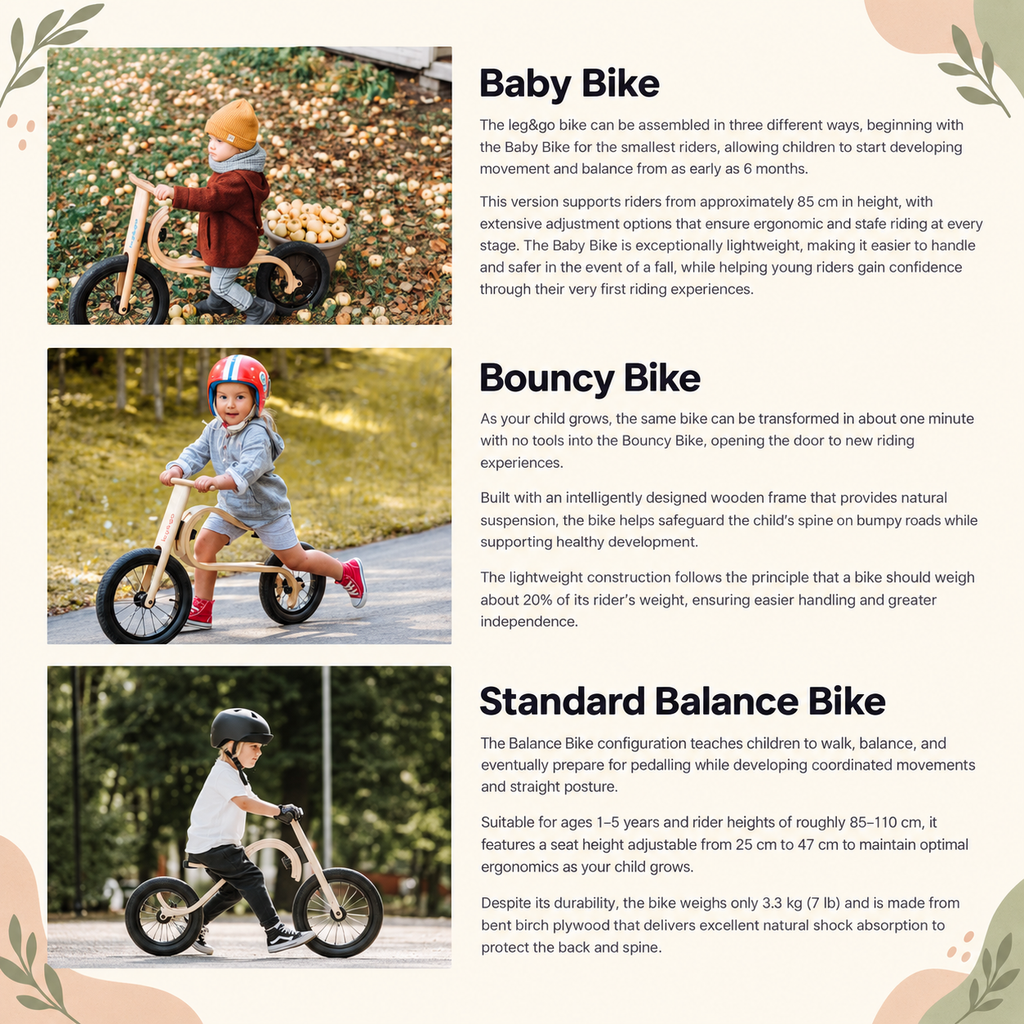 BIKE 3-IN-1 | TRANSFORMABLE: BALANCE & GROW | — BY LEG&GO®