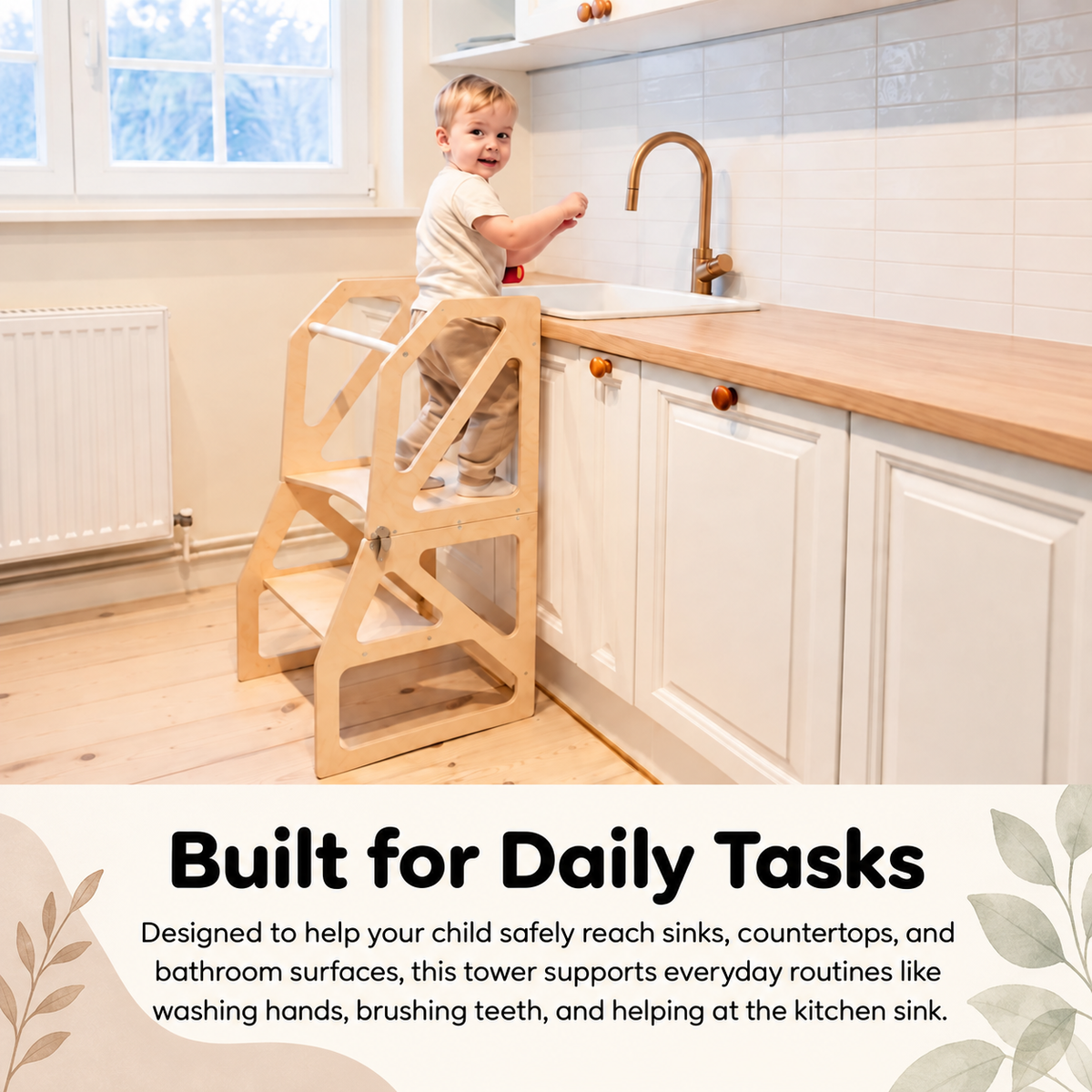 TRANSFORMABLE: HIGH CHAIR & LEARNING TOWER & CHAIR WITH TABLE | 3IN1 | MODUSTEP| — BY LEG&GO®