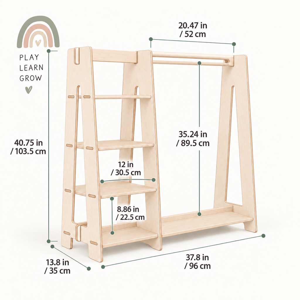 OPEN WARDROBE FOR TODDLERS | — BY MONTESSORI HOUSE BED®