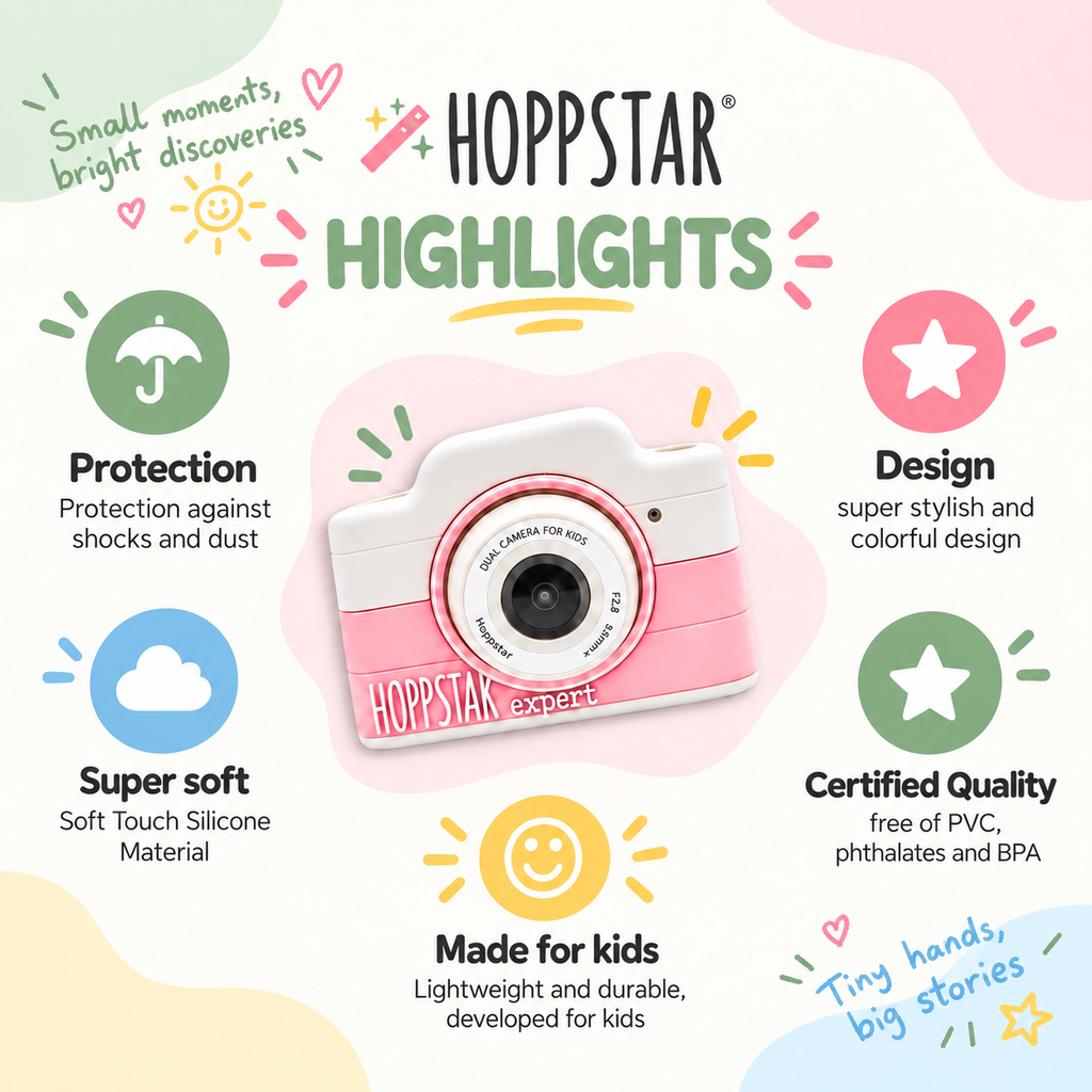 CHILDREN’S DIGITAL CAMERA WITH SELFIE & VIDEO | ‘EXPERT’ | — BY HOPPSTAR®