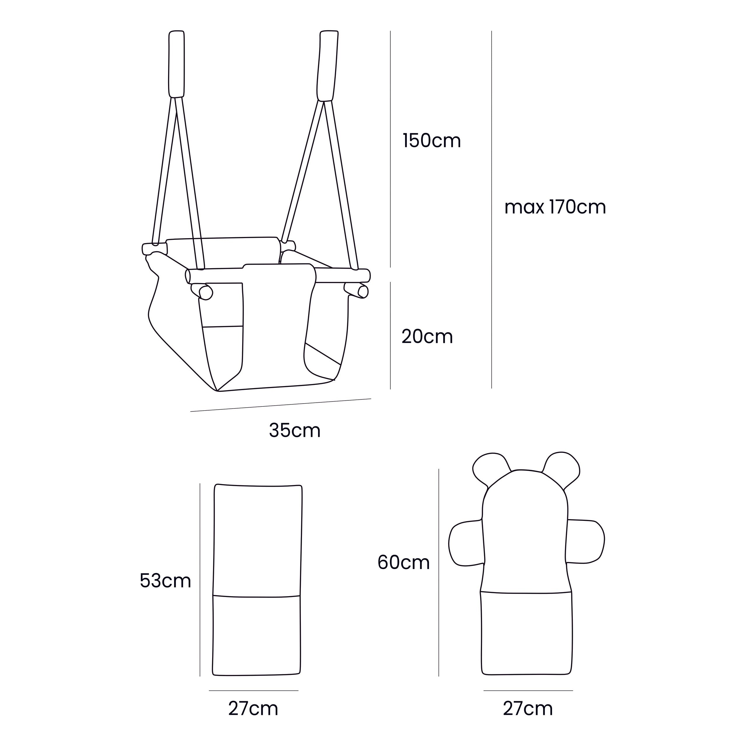 Indoor Baby Swing, Teddy - Ecru