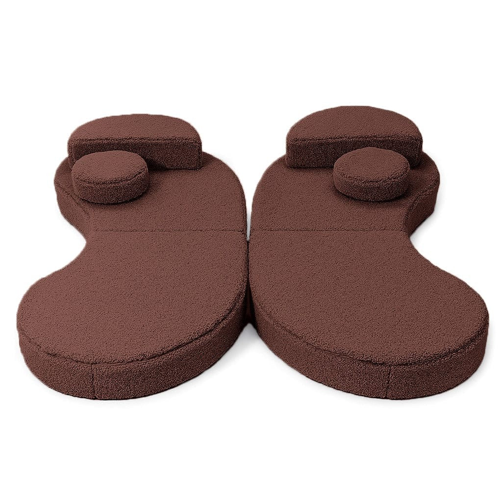 MeowBaby® Modular Sofa Coccolo for Kids – 6 Piece, Bearly Brown