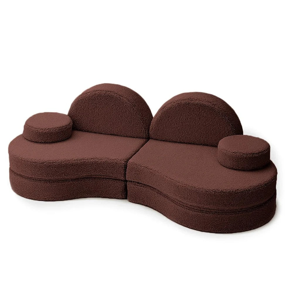 MeowBaby® Modular Sofa Coccolo for Kids – 6 Piece, Bearly Brown