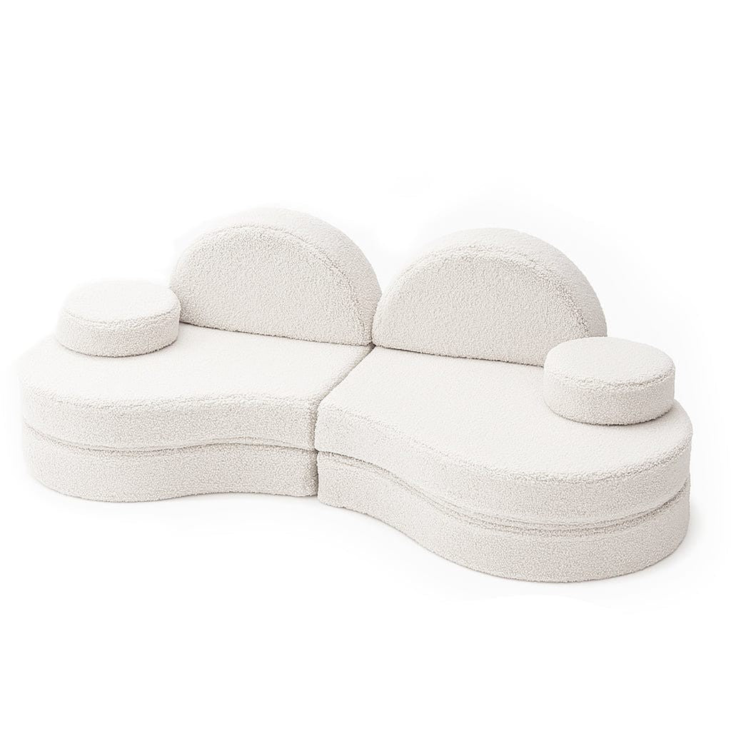 MeowBaby® Modular Sofa Coccolo for Kids – 6 Piece, Bearly Off-White