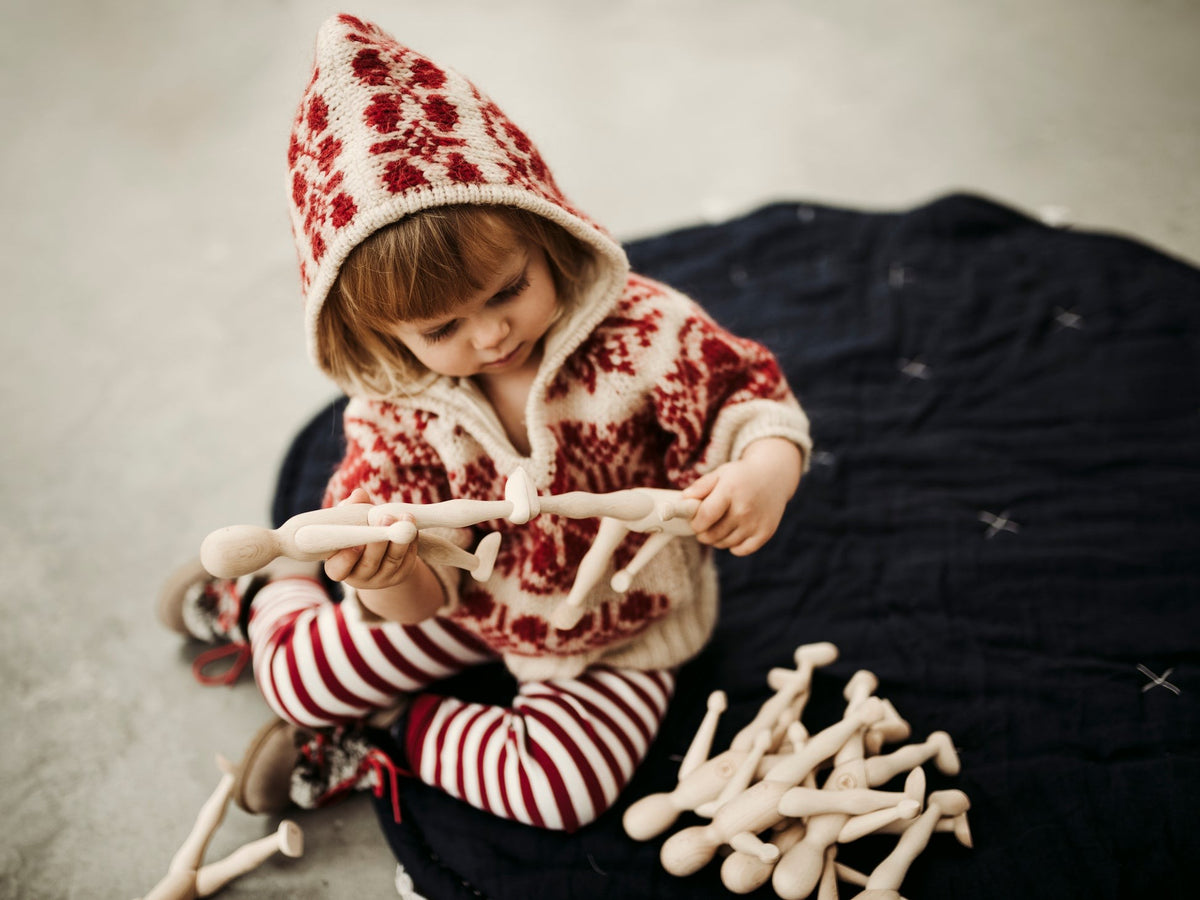 Wooden Beech Doll with Pants