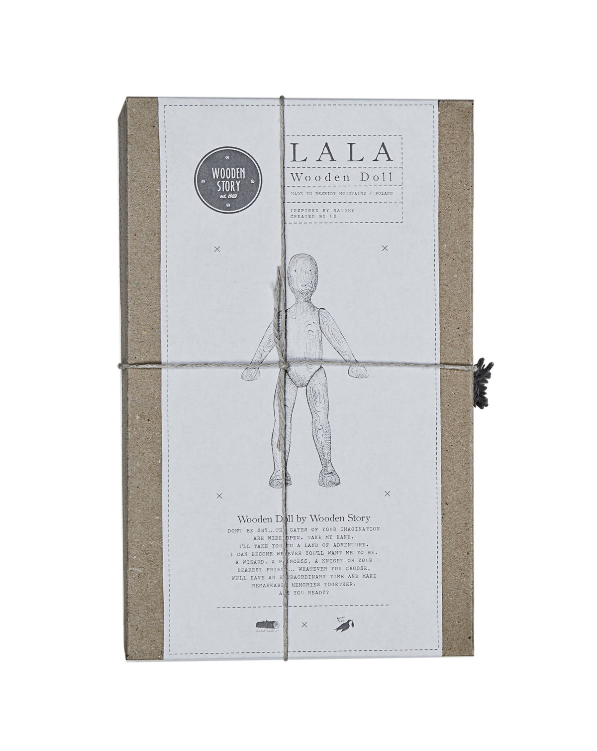 Wooden Walnut Doll with Pants