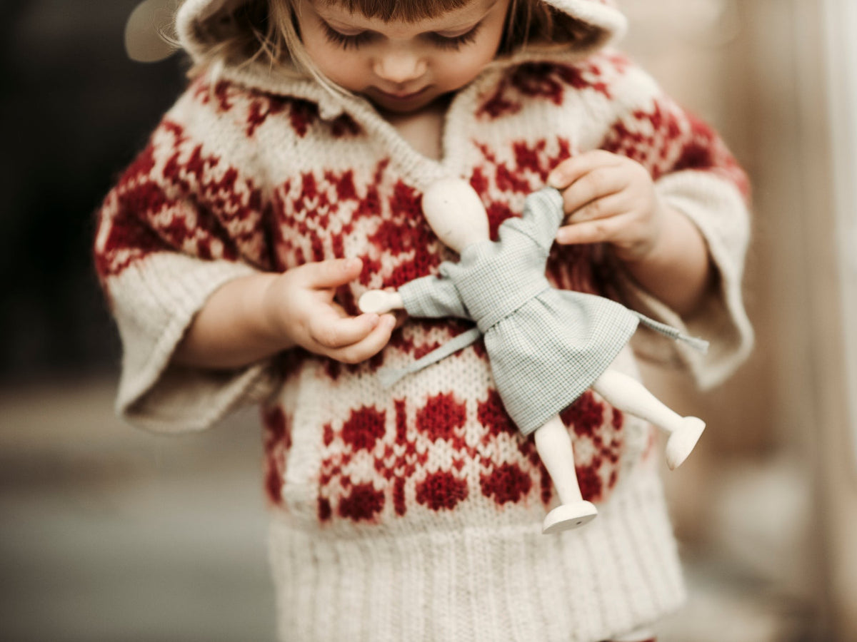 Wooden Beech Doll with Pants